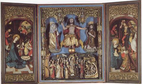 Le retable du Jugement Dernier de Haguenau ouvert.
