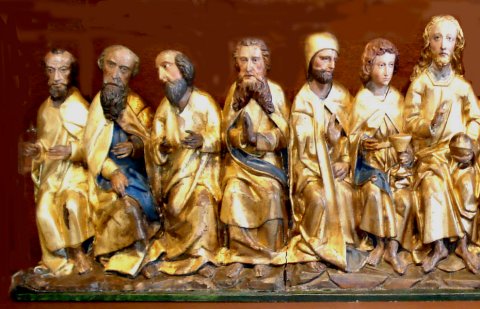 La prédelle du retable du Jugement Dernier de Haguenau. Détail.