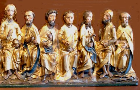 La prédelle du retable du Jugement Dernier de Haguenau. Détail.