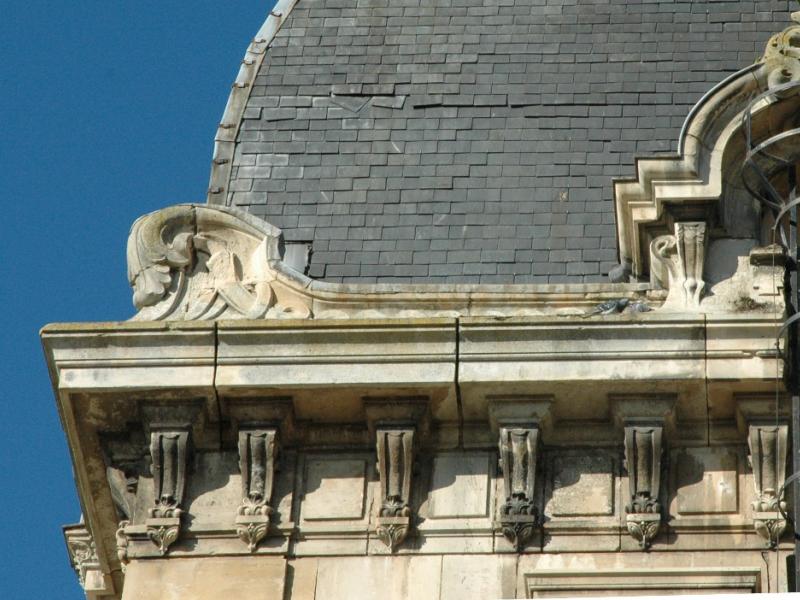 Corniche du pavillon (détail). Photo Marc Heilig